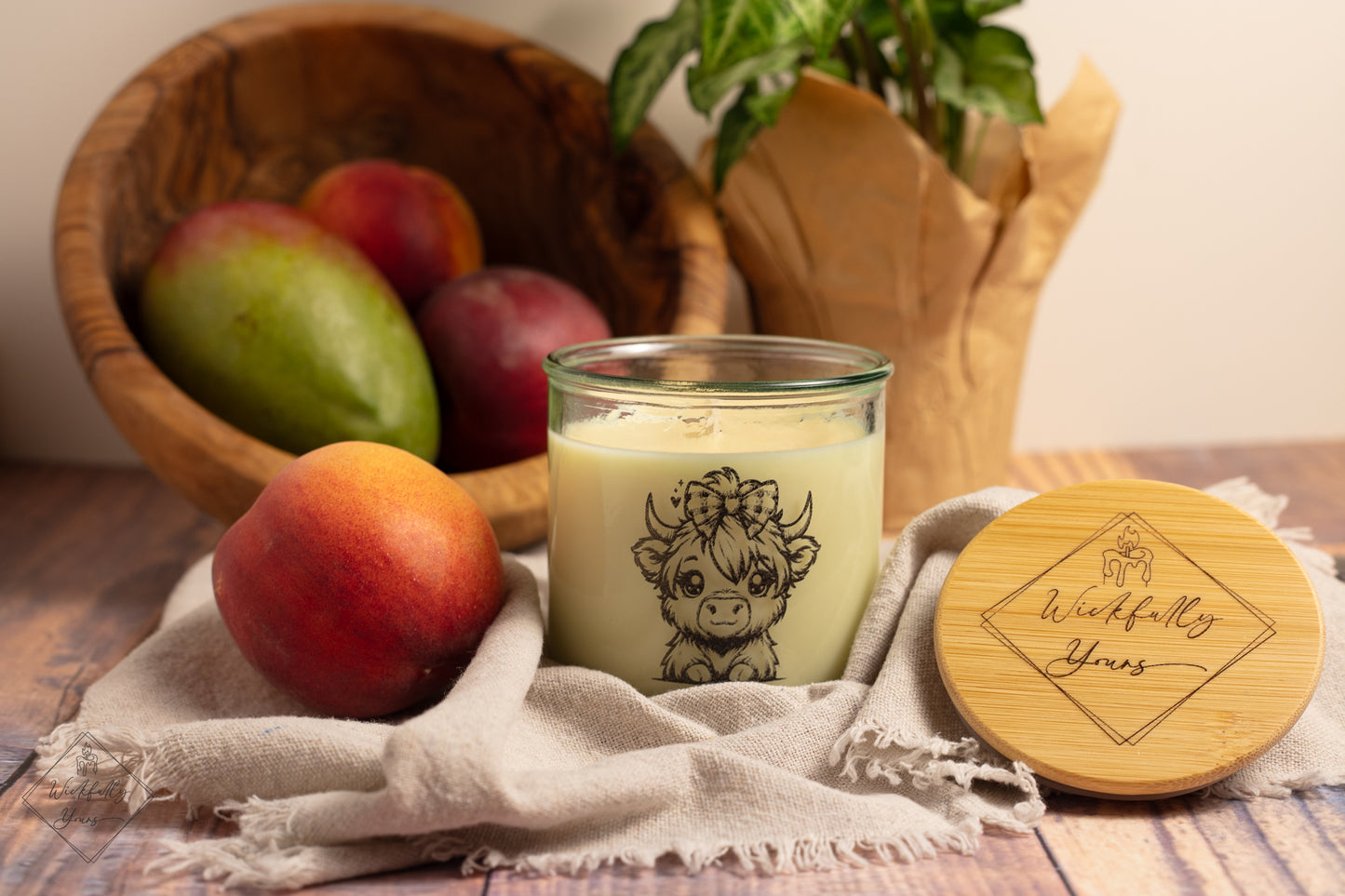 Peachfully scented candle lifestyle