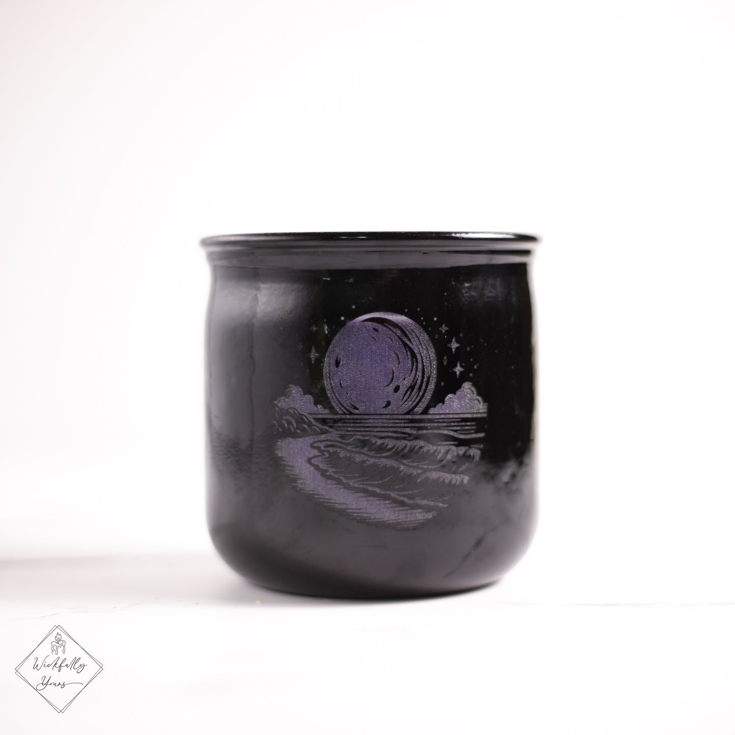 Darkfully scented candle moon front