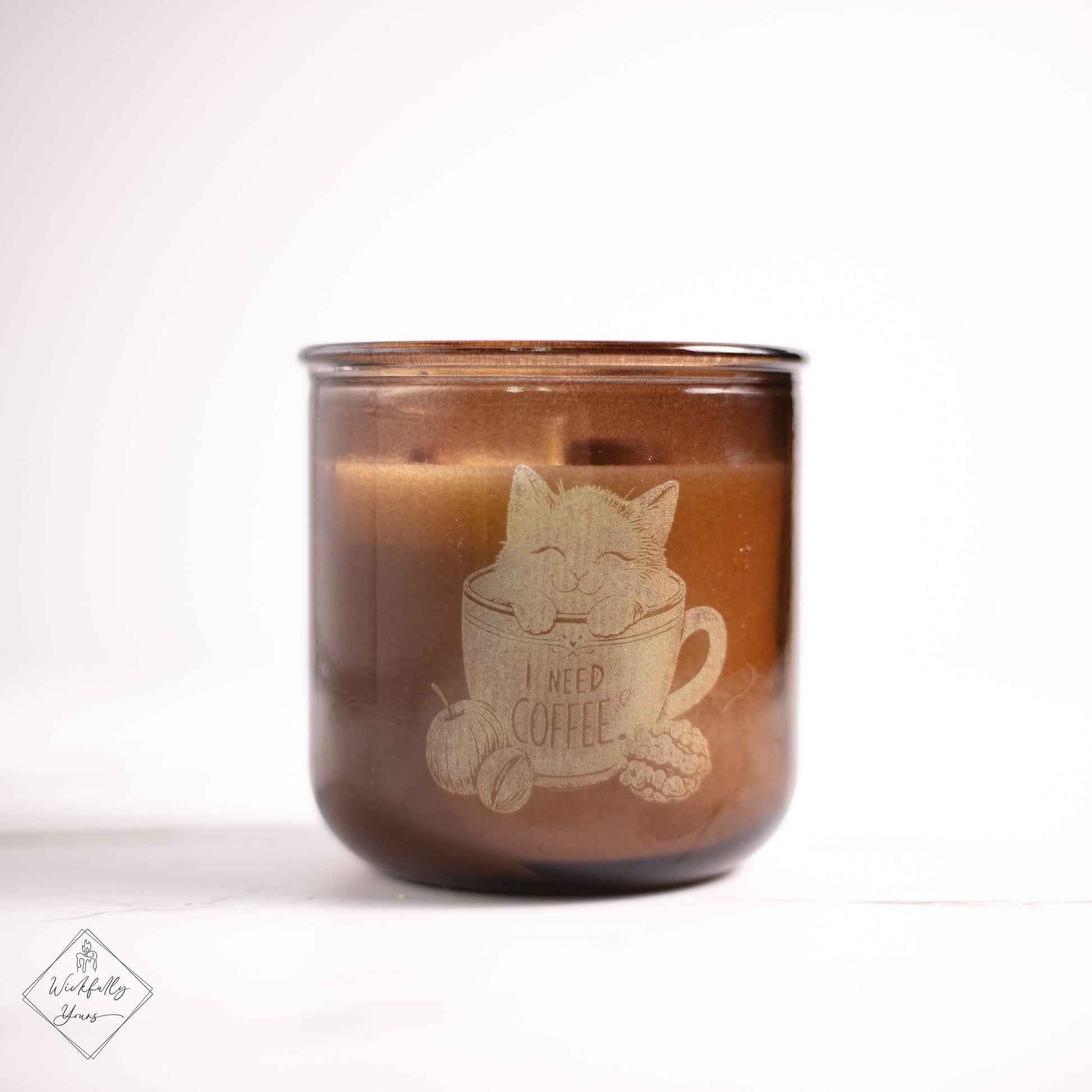 Wakefully scented candle cat front