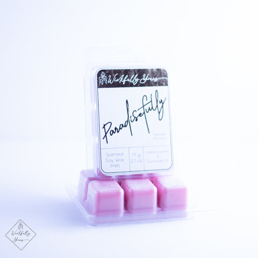 Paradisefully plumeria soy melts front