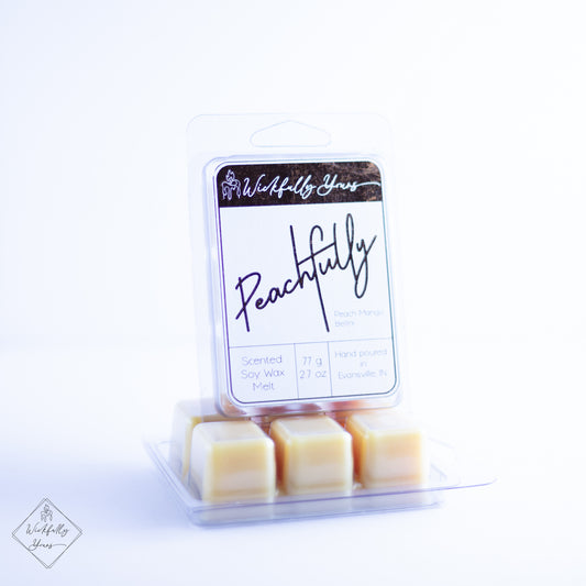 Peachfully peach soy melts front