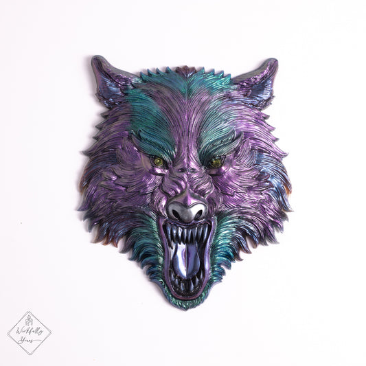 Purple Wolf Resin Art